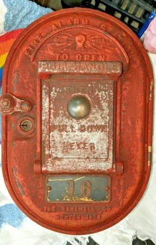 Gamewell Vintage Cast Iron Fire Alarm Call Box With Keyguard 16 No Key