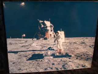 Original1969 Nasa Apollo Photo Buzz Aldrin & Lunar Module On Moon By Armstrong