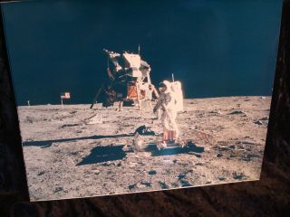 Original1969 NASA Apollo Photo Buzz Aldrin & Lunar Module on Moon by Armstrong 2