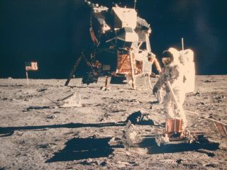Original1969 NASA Apollo Photo Buzz Aldrin & Lunar Module on Moon by Armstrong 3