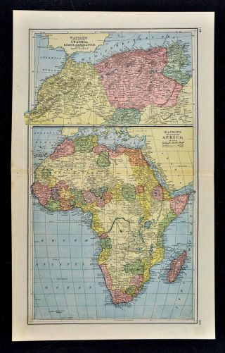1885 Watson Map - Africa - Guinea Madagascar Morocco Cape Colony South Sahara