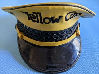 Vintage Yellow Cab Hat Taxi 7 1/8 Rare Embroidered -