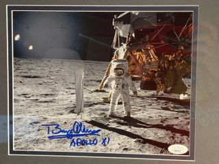 Apollo 11 Flown American Flag Display Buzz Aldrin Signed NASA Photo JSA & RR 2