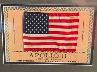 Apollo 11 Flown American Flag Display Buzz Aldrin Signed NASA Photo JSA & RR 3