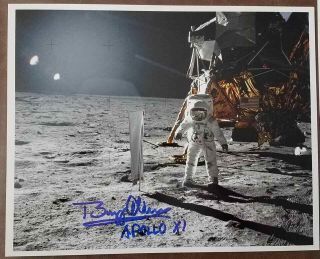 Apollo 11 Flown American Flag Display Buzz Aldrin Signed NASA Photo JSA & RR 4