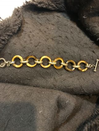 Stunning Vintage Stephen Dweck Signed Tiger Eye Bronze Bracelet