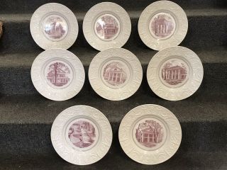 Wedgwood Set Of 8 University Of Virginia Plates Bi - Centennial Nr