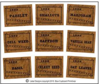 Spice Herb Prim Labels Set 24 Jelly Cupboard Pantry Labels 3