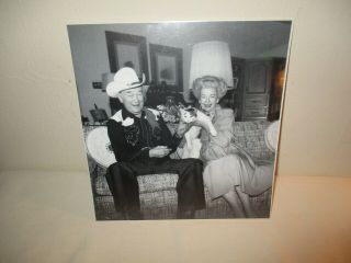 Vintage Roy Rogers & Dale Evans Black & White Photo With Cat