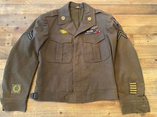 Vintage Us Army Air Force Ww2 " Ike Jacket " Dress Uniform Jacket Sterling Wings