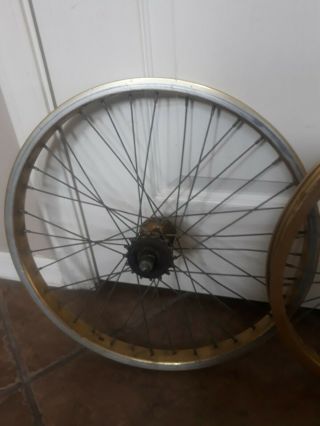 Old school bmx Araya 7C 20” Wheels With Sunshine Hubs Vintage gt elf redline jmc 3