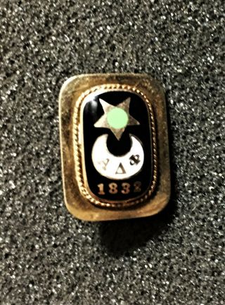Antique 1914 14k Gold Alpha Delta Phi Fraternity Enameled Pin 3.  5 Grams 2