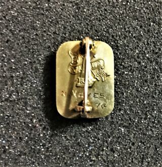 Antique 1914 14k Gold Alpha Delta Phi Fraternity Enameled Pin 3.  5 Grams 3