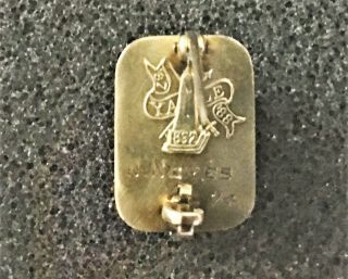 Antique 1914 14k Gold Alpha Delta Phi Fraternity Enameled Pin 3.  5 Grams 5