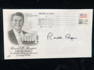 President Ronald Reagan Signed Autographed Inauguration Issue Envelope 1985