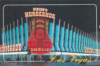Vintage Nevada Chrome Postcard Las Vegas Binion 