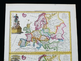 1812 LAPIE - Rare 2 Maps Of EUROPE,  PORTUGAL,  POLAND,  SPAIN,  NORWAY,  FINLANDIA 3