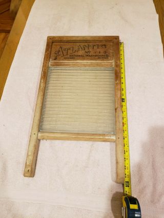 Vintage National Washboard Co.  Atlantic No.  510 Ribbed Glass Washboard