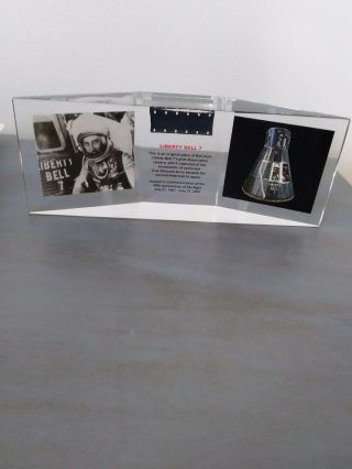 Liberty Bell 7 Flown Film Lucite Acrylic Nasa Paperweight
