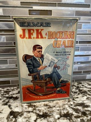 Kamar Jfk & Rocking Chair Music Box Vintage 1963 John Kennedy - Rare