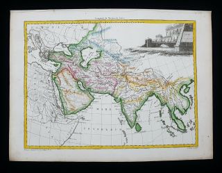 1812 Lapie - Rare Map Asia Southern,  Arabia,  India,  Yemen,  Middle East,  Iran Iraq