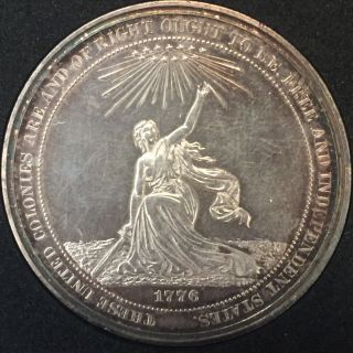 1776 - 1876 U.  S.  Centennial Dollar Silver International Exhibition Medal