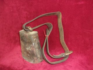Vintage Cow Bell On Original/Old Leather Belt,  Krusty But Kool 2
