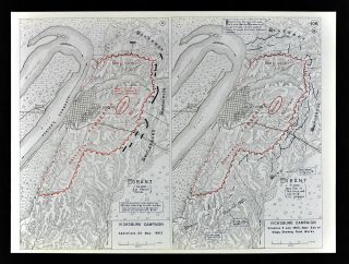 West Point Civil War Map - Battle Siege Of Vicksburg - Porter 