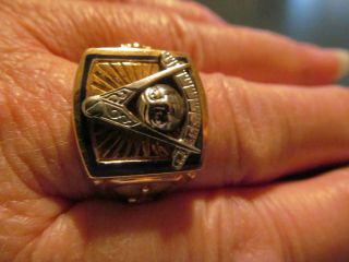 Vintage 14k Gold 24gm Masonic Mens Ring