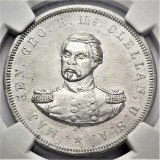 George McClellan Political Campaign Medal Token NGC MS63 DeWitt - GMcC 1864 - 9 2