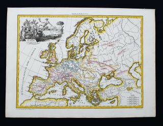 1812 Lapie - Rare Map: Ancient Europe,  European Empire,  Scandinavia,  Uk,  Poland