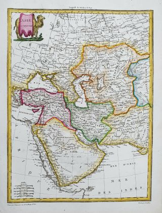 1812 LAPIE - rare map ASIA WESTERN,  SAUDI ARABIA,  YEMEN,  ARMENIA,  IRAN,  PALESTINE 2