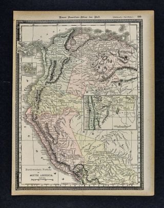 1891 Mcnally Map Nw South America Colombia Peru Ecuador Venezuela Bolivia Brazil