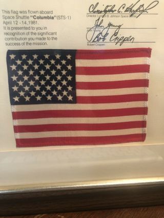 Space Shuttle Columbia “Flown Flag” 1981.  A Piece Of History 2