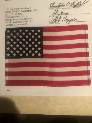 Space Shuttle Columbia “Flown Flag” 1981.  A Piece Of History 6