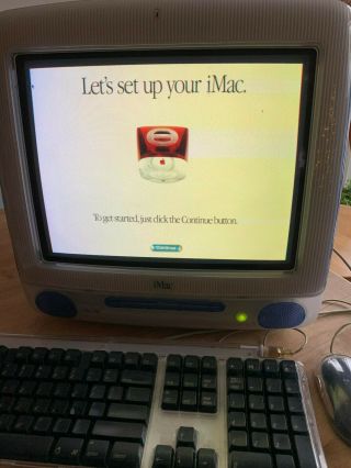 Vintage Apple iMac G3 M5521 BLUE.  mouse,  keyboard,  external disk drive 2
