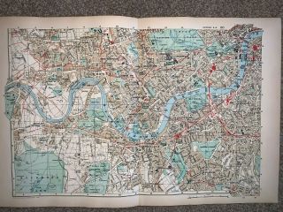 Large Scale Highly Detailed 1907 Street Map Of Sw London By Gw Bacon
