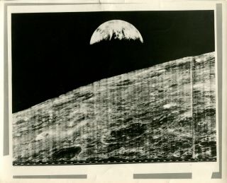 Vintage High - Resolution Nasa Photo Lunar Orbiter 1 1966 First View Of Earth