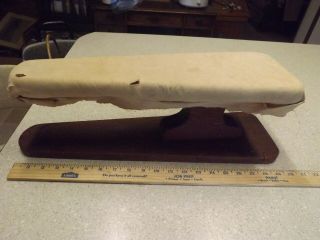 Antique Ironing Board Vintage Primitive Wood Wooden Tabletop Horsehair Cover