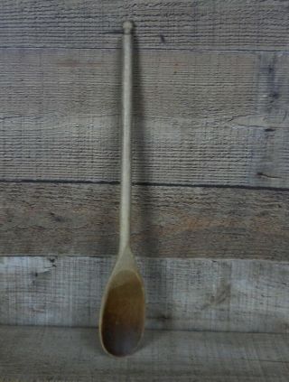 Vintage Large Wooden Spoon - 15 1/2 " Kettle Spoon