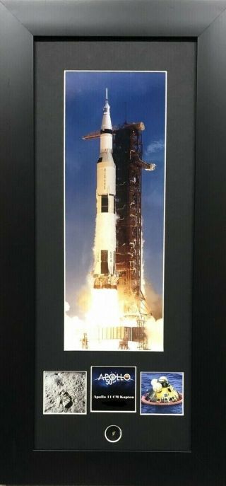 Nasa Apollo 11 Saturn V 50th Annv Framed Prints,  Piece Of Flown Kapton Foil