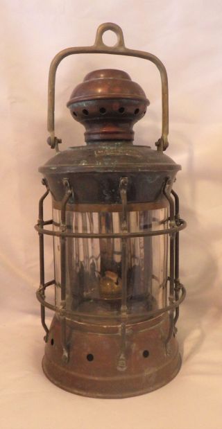 Vintage Masthead Copper Nautical Ships Oil Kerosene Light Lantern