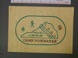 Boy Scout Oa Area 3 - C 1963 Pow Wow Camp Powhatan 3003jj