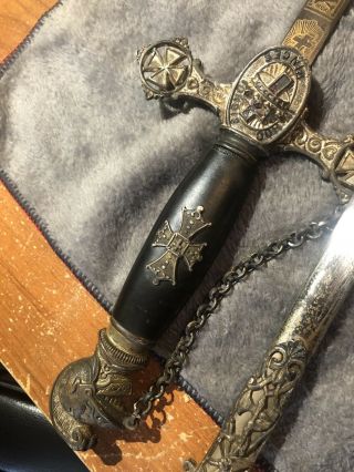 1800’s Masonic Knights Templar Sword Manufactured By M.  C.  Lilley,  Columbus Ohio