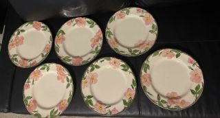 Vintage Franciscan Desert Rose Dinner Plates (set Of 6),  1964,  Usa
