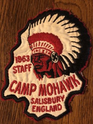 Vintage Camp Mohawk Salisbury England Sew - On Patch Staff 1963 Bsa Boy Scouts