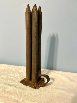 Home Decor - Collectors - Primitive - 4 Taper Candle Stick Mold Tin/metal
