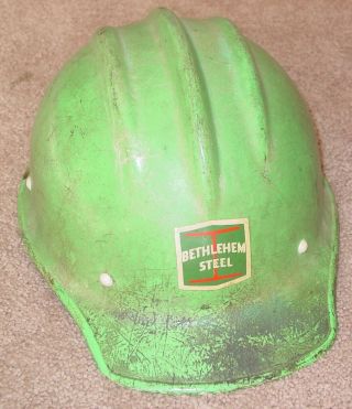 Vintage Bethlehem Steel Bullard Hard Hat Hard Boiled Fiberglass