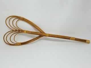Vintage Small Primitive Handmade Wicker Rug Beater