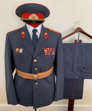 Vintage Ussr Soviet Russian Police Colonel Parade Dress Uniform With Cap/hat